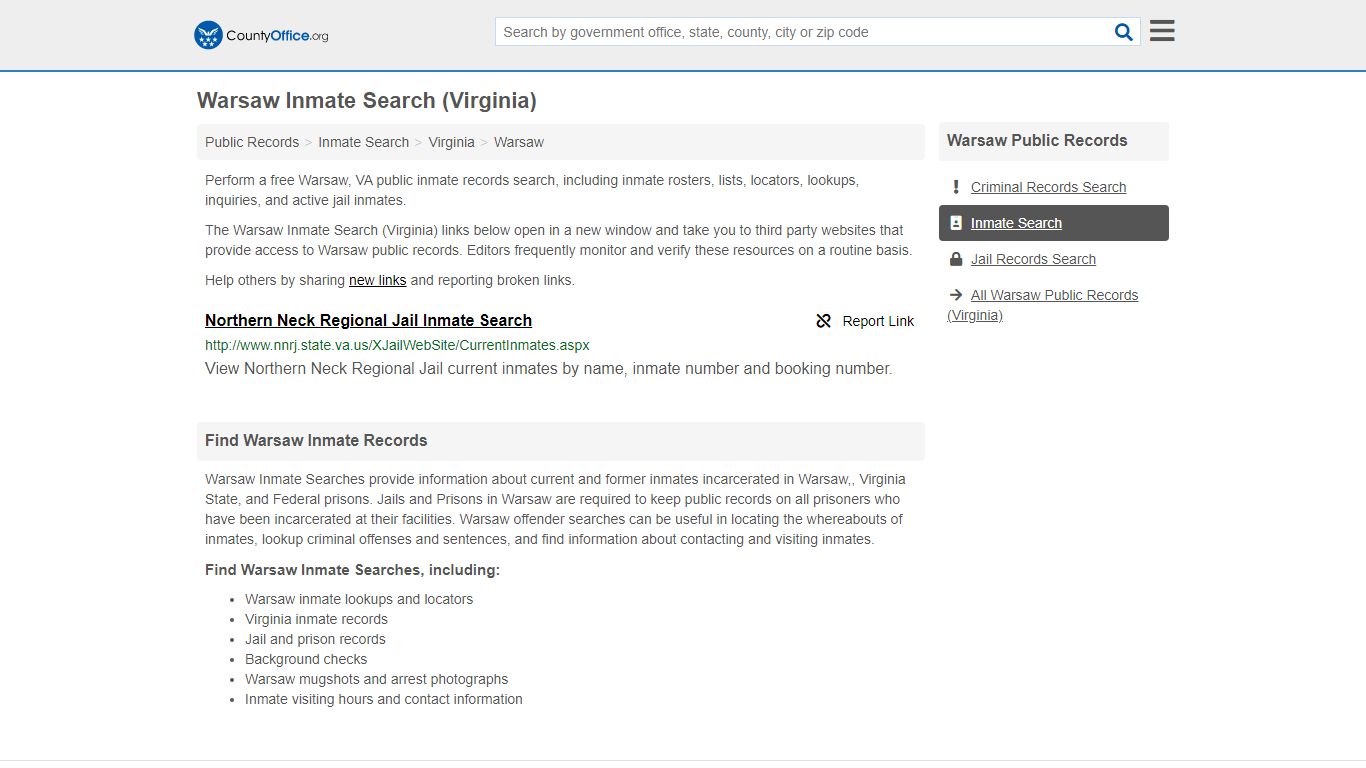 Inmate Search - Warsaw, VA (Inmate Rosters & Locators)